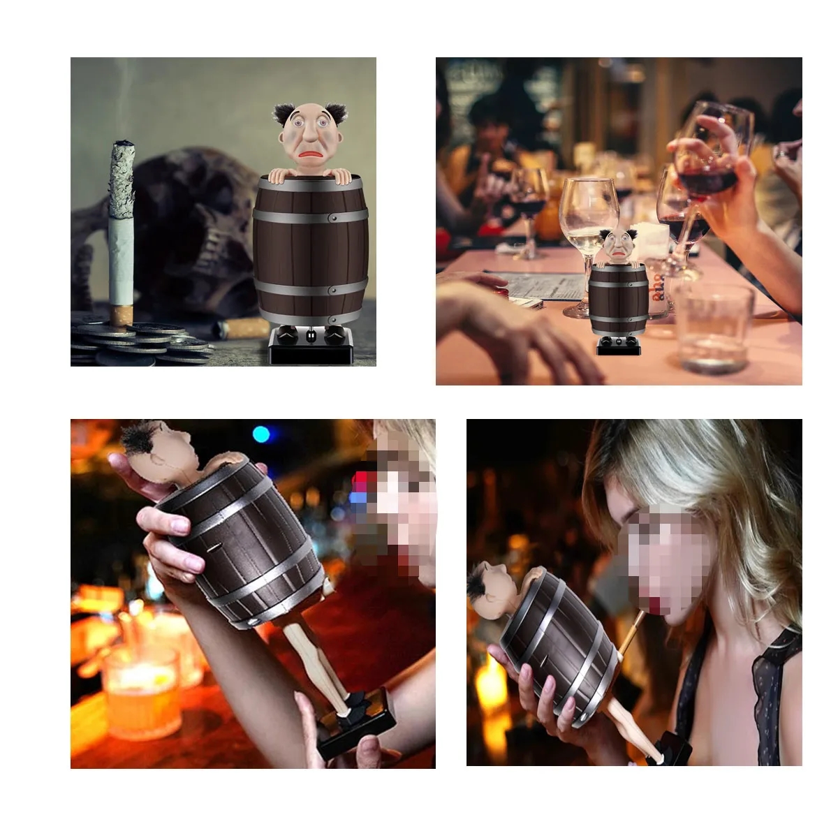 Funny Creative Spoof Santa Claus Wooden Barrel Cigarette Box 2