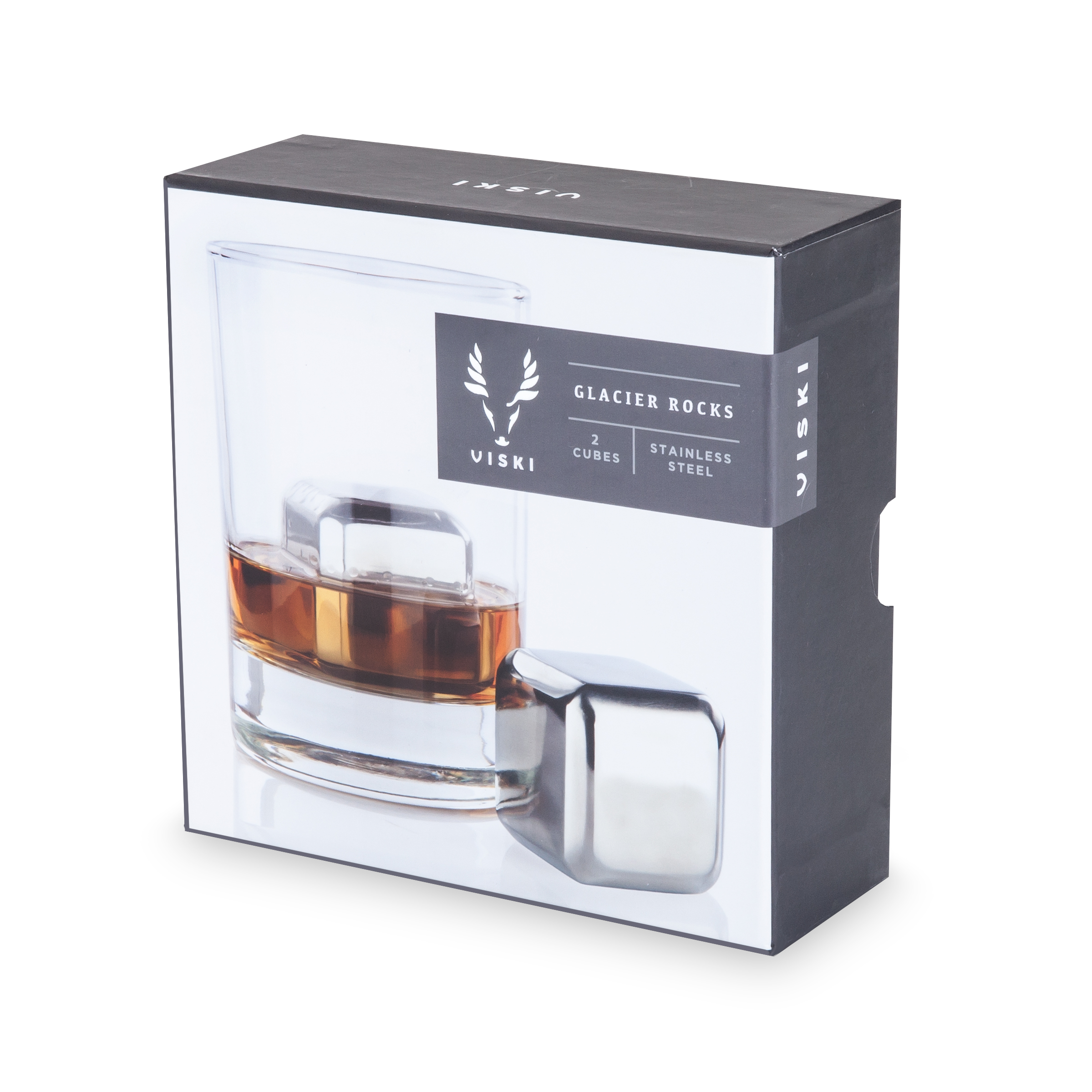 Viski® Glacier Rocks® Large Stainless Steel Cubes 1