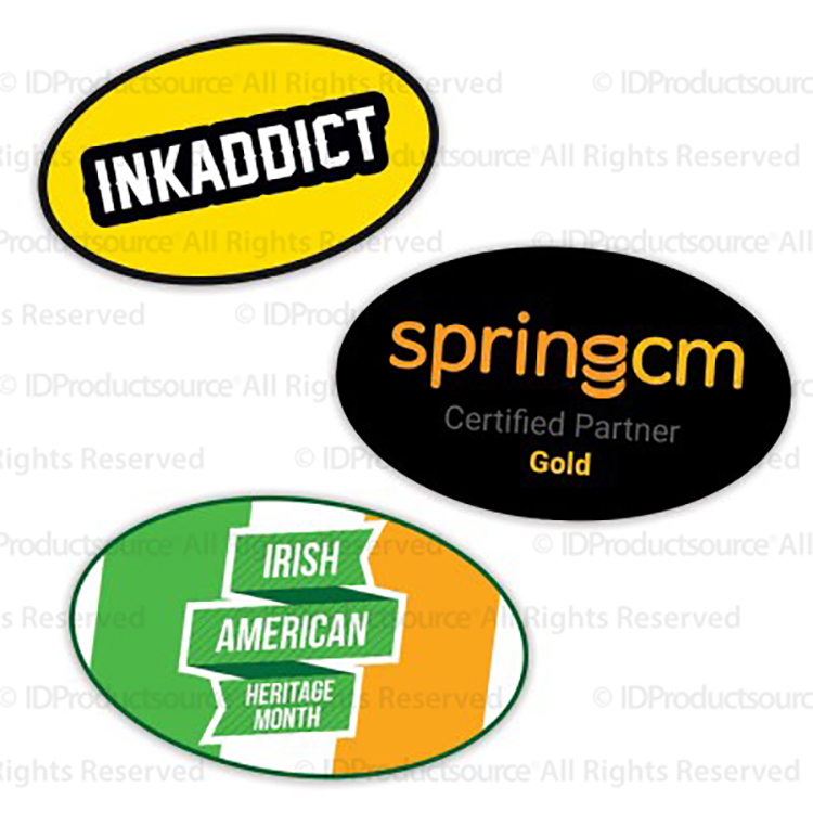 1.5" x 2.5" Oval Water-Resistant Sticker 1