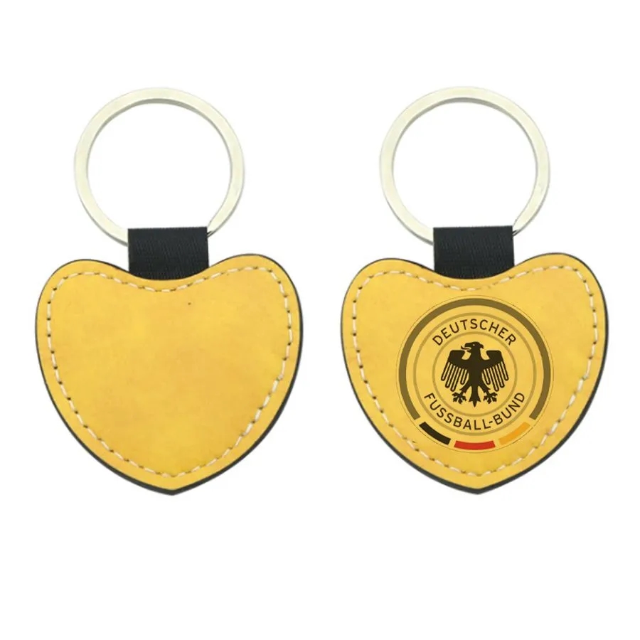 Full-Color Heart Leather Keychain 6