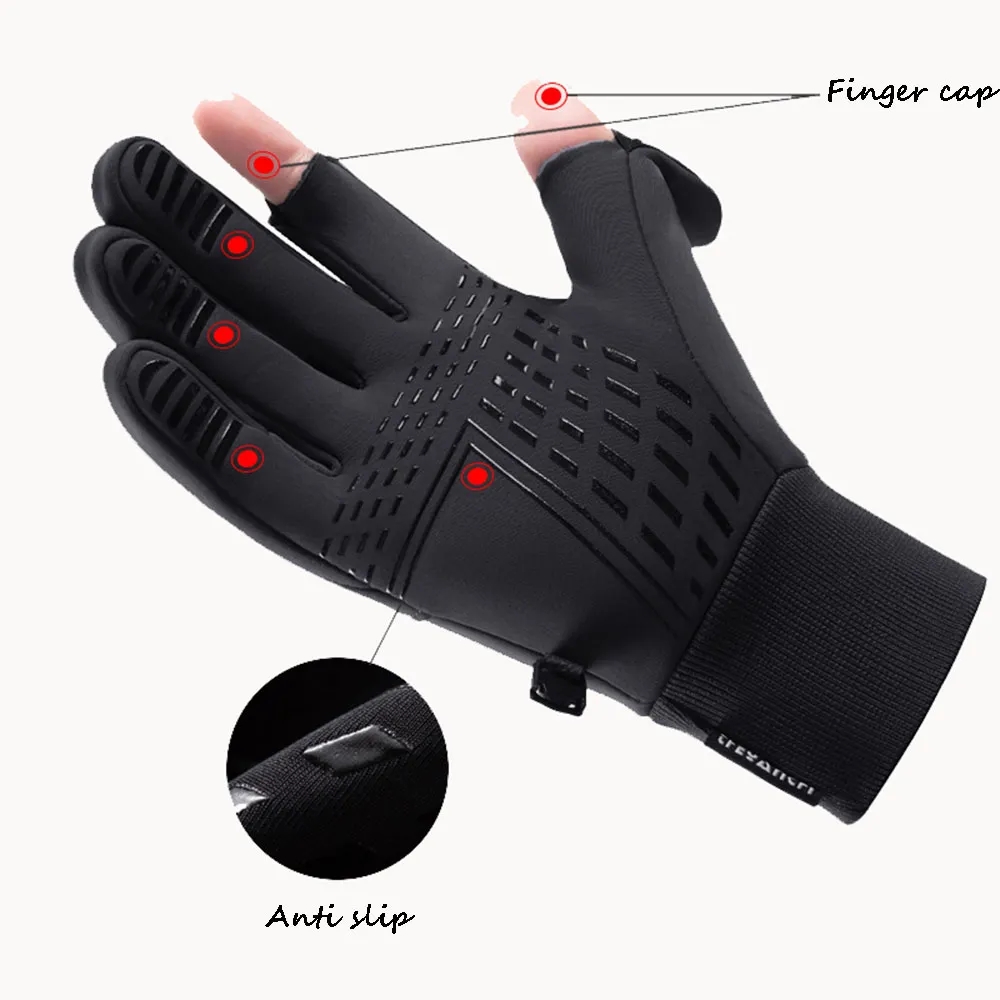 Fingerless Waterproof Anti Slip Warm Gloves With Storage 3