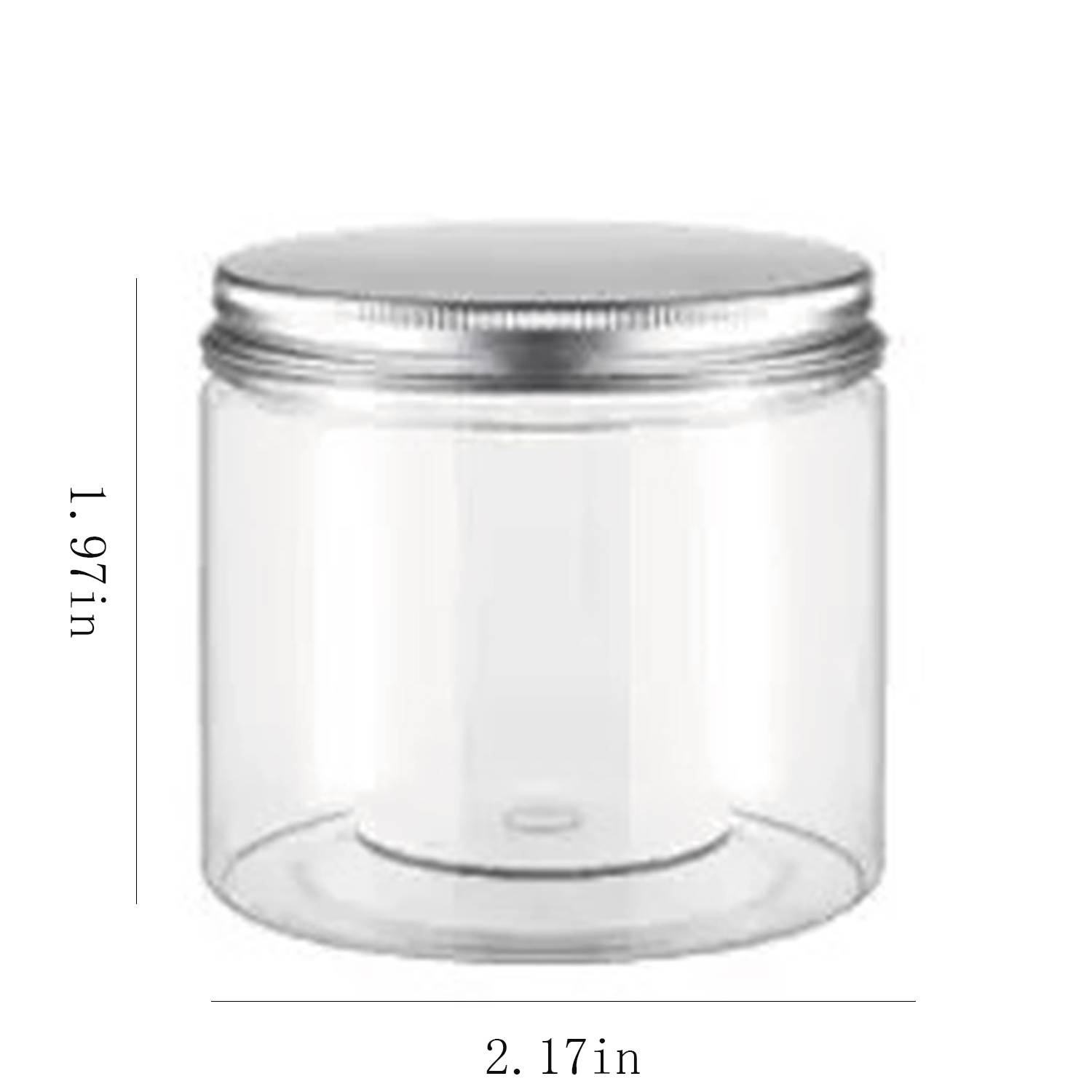 3Oz Aluminum Lid Plastic Clear Food Storage Jar 5