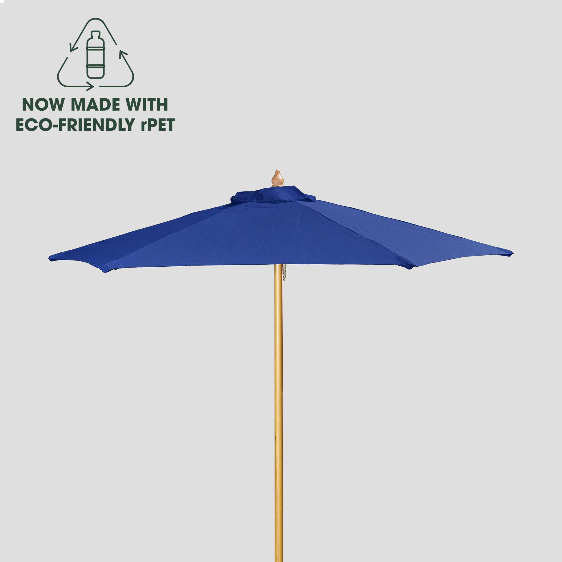 7' Wood Market Umbrella