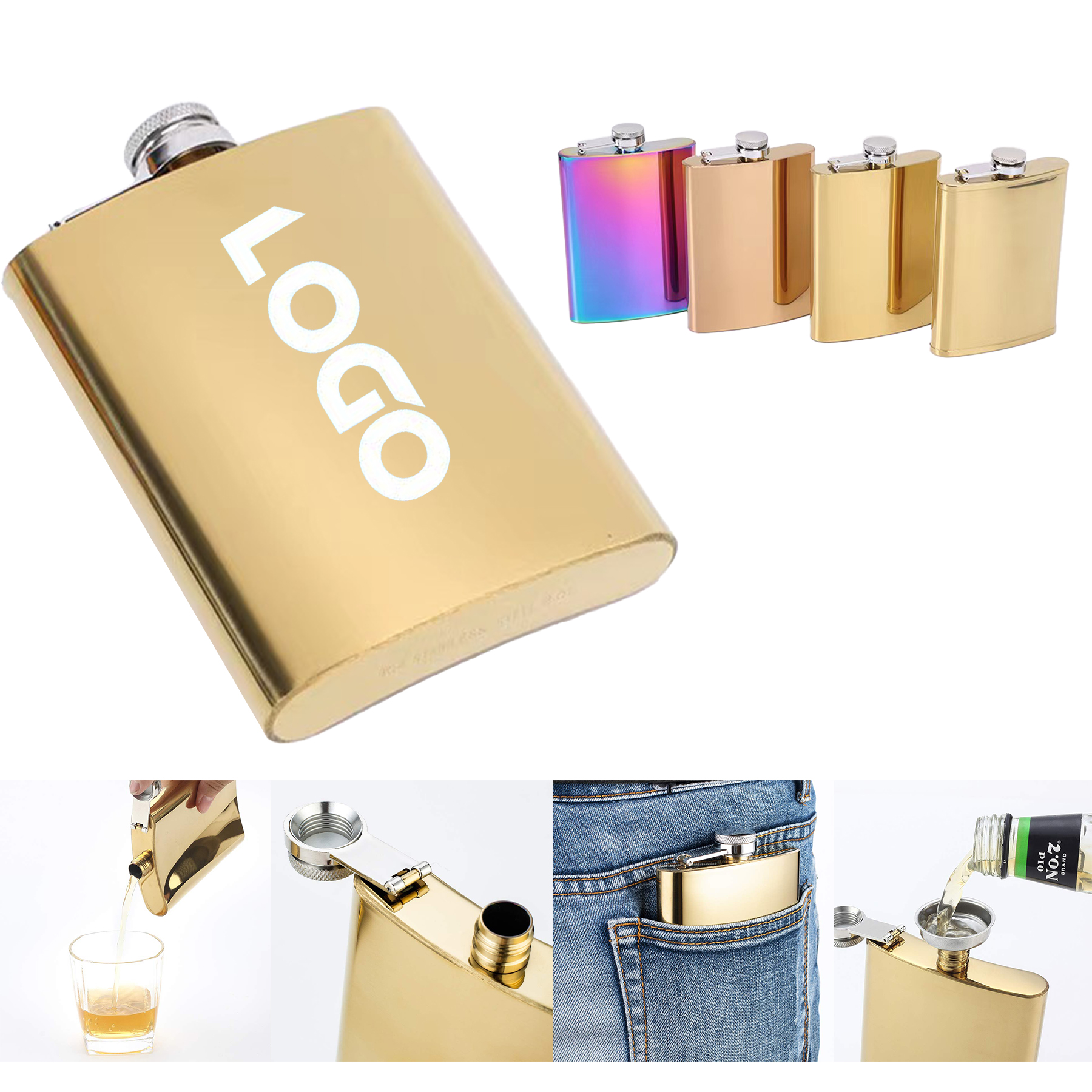 8 oz Flask for Liquor and Funnel 2