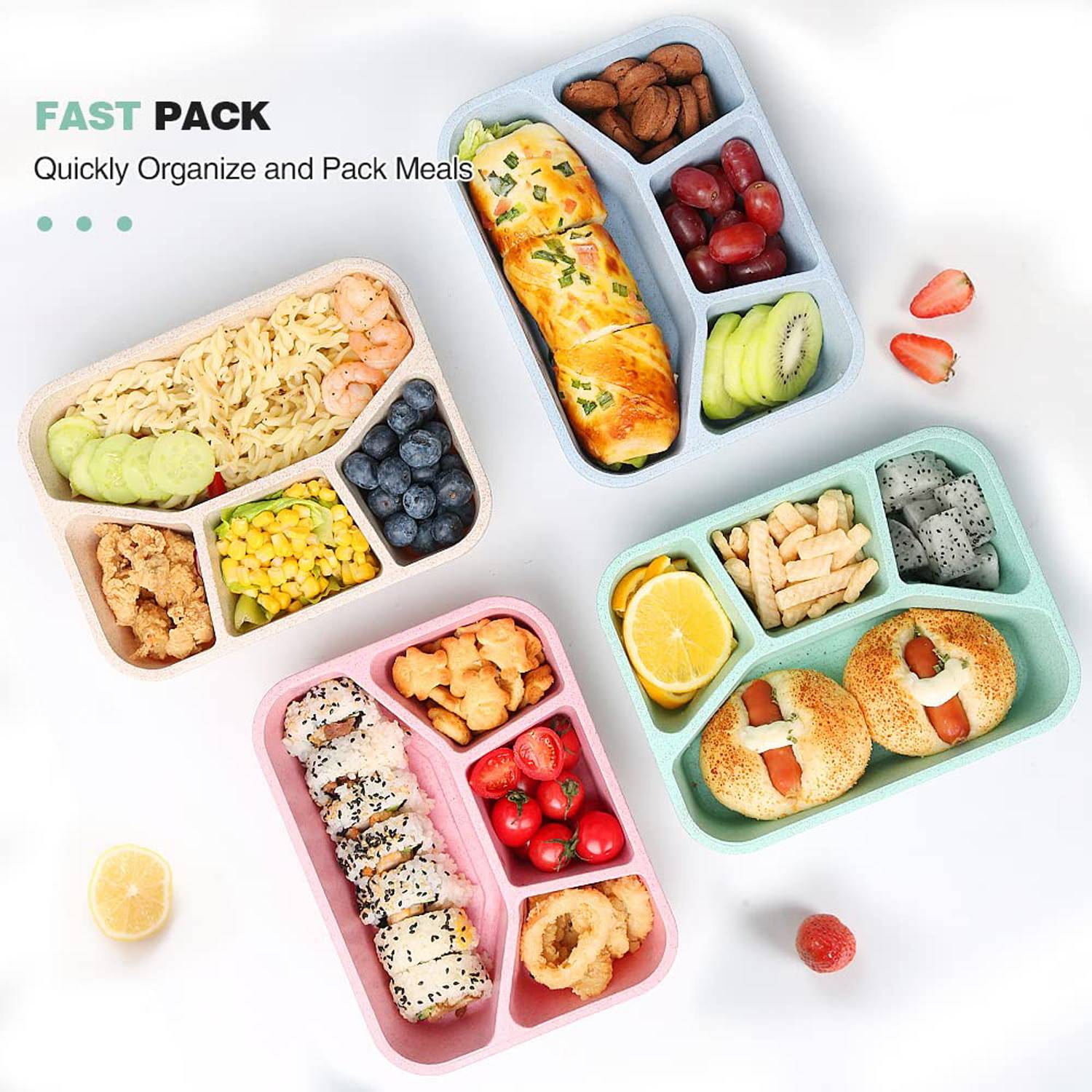 Wheat Straw Bento Box Can Be Microwave Heated 1
