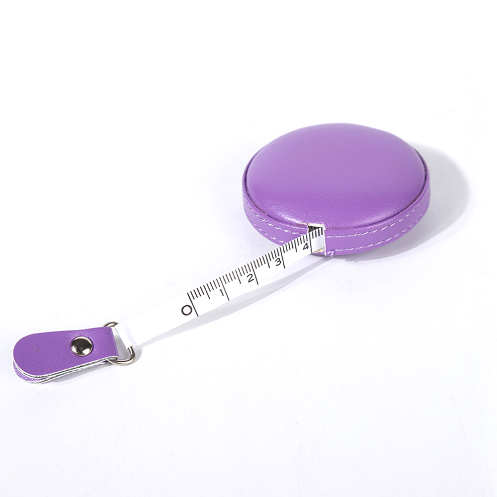 Automatic retractable 1.5m 60 inch round PU leather tape measure 5