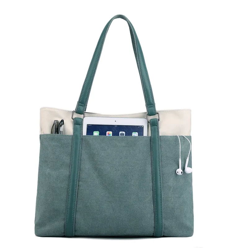 Women Splice Canvas Tote Bag 7