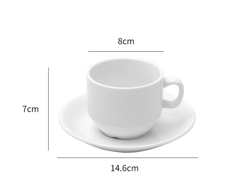6 Oz Simply White Rim Round Cup And Saucer Set 6