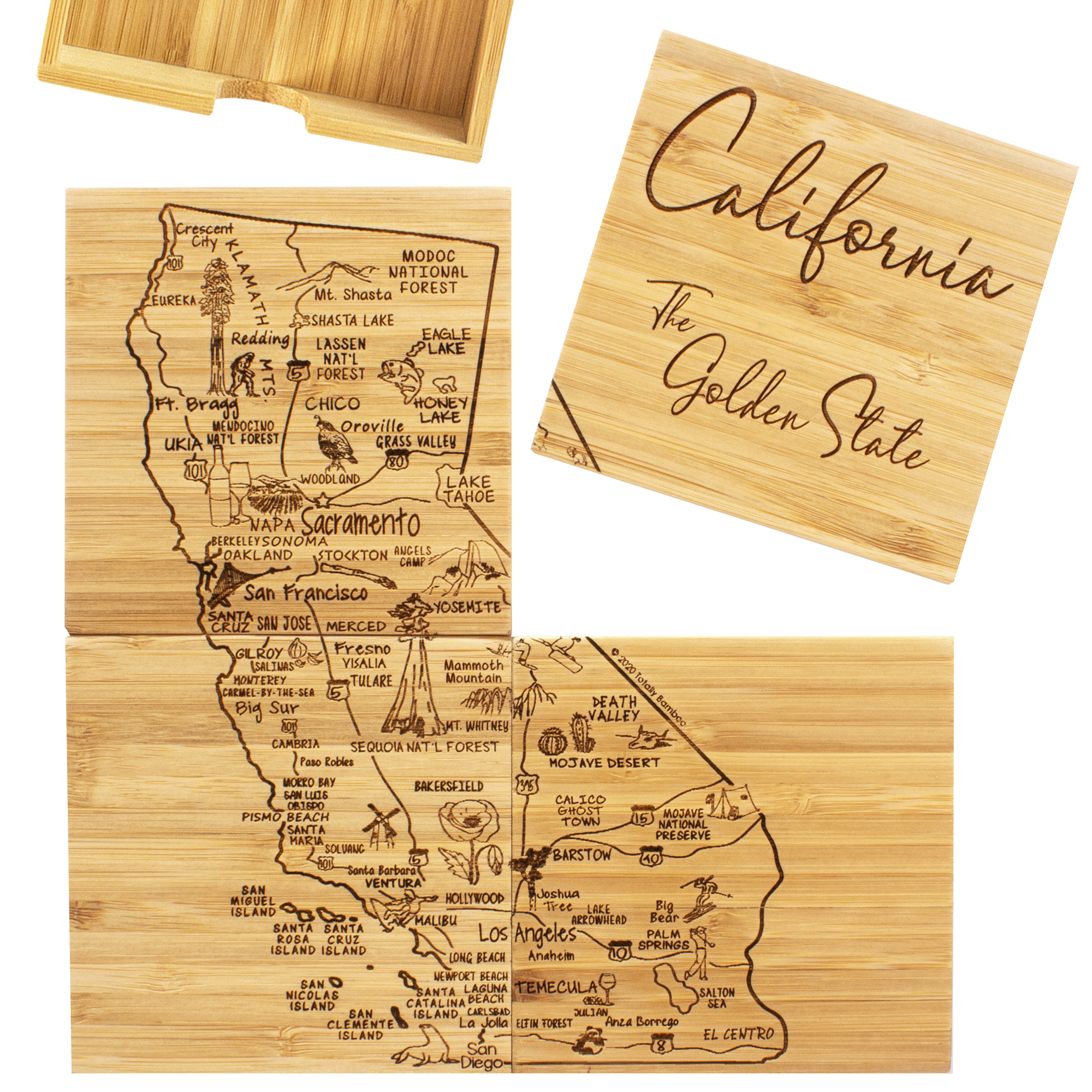 California Puzzle Coaster Set 4