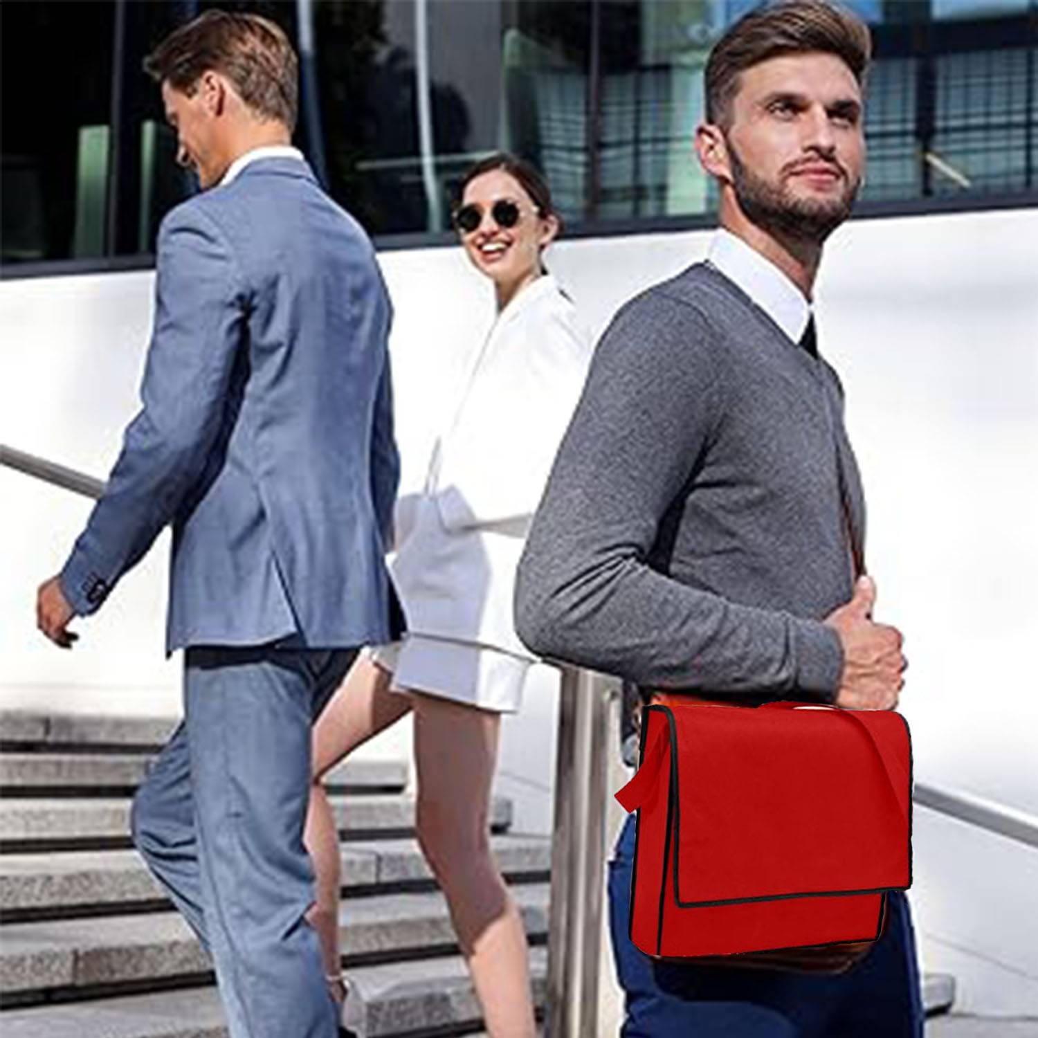 Non-woven cross-body messenger bag 5