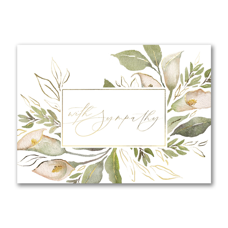 Watercolor Lilies Sympathy Card 1