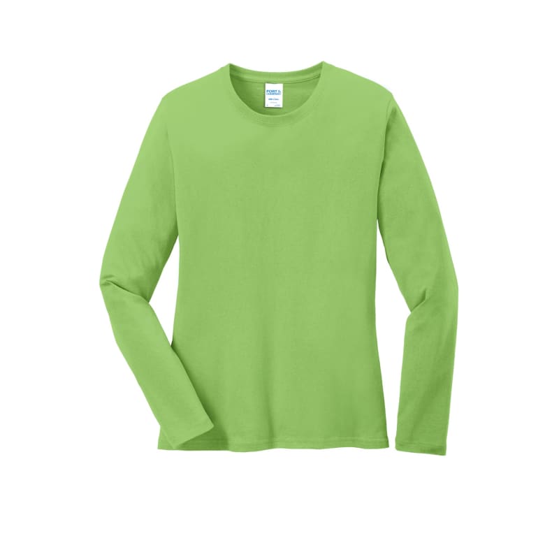 Port & Company Women's Long Sleeve Core Cotton Tee. 69