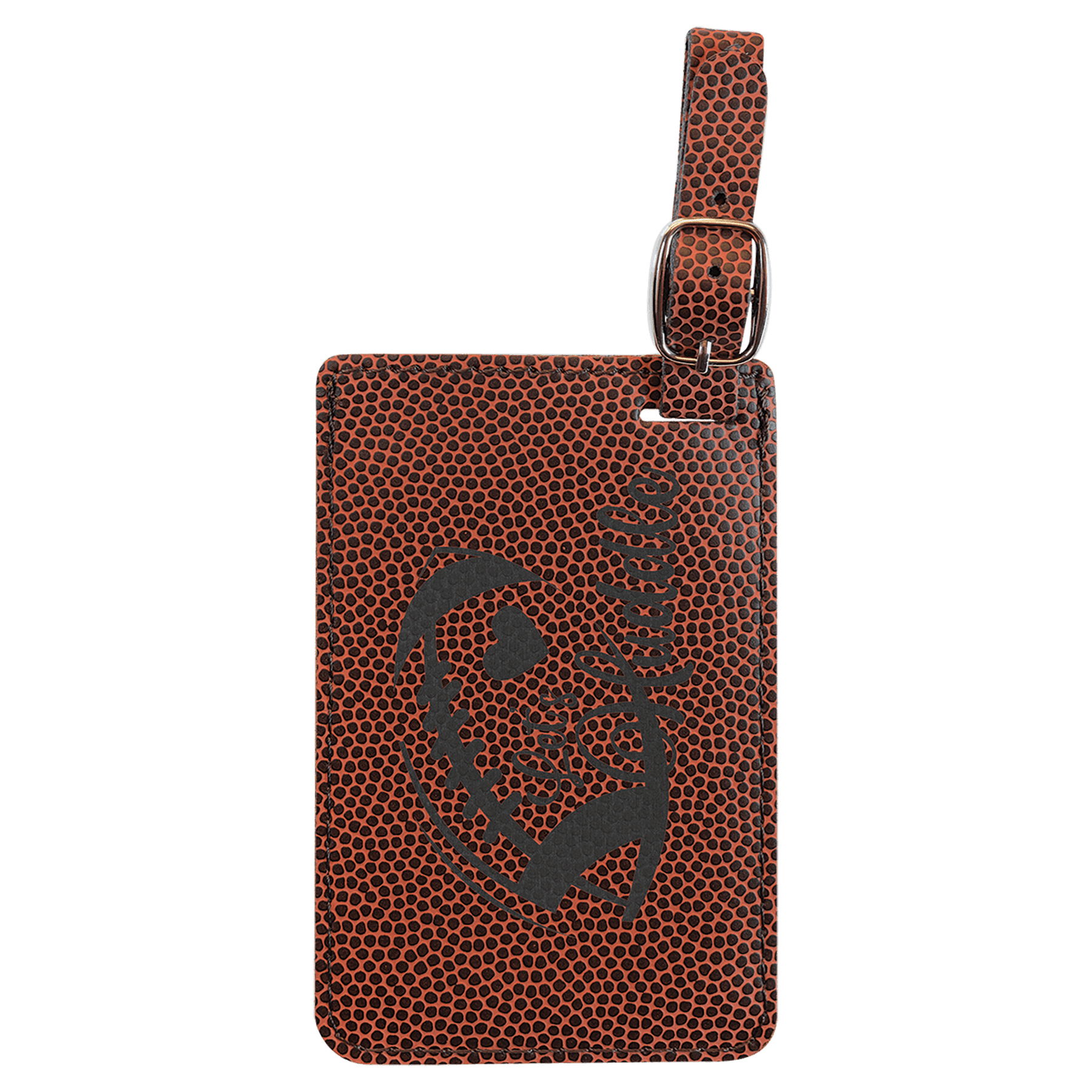 4 1/4" x 2 3/4" Football Leatherette Luggage Tag 2
