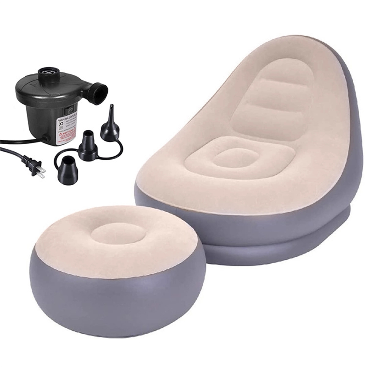 Inflatable Lounge Chair With Ottoman 2