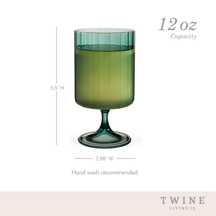 Twine Living® Malachite Stemmed Optic Tumbler, set of 2 1