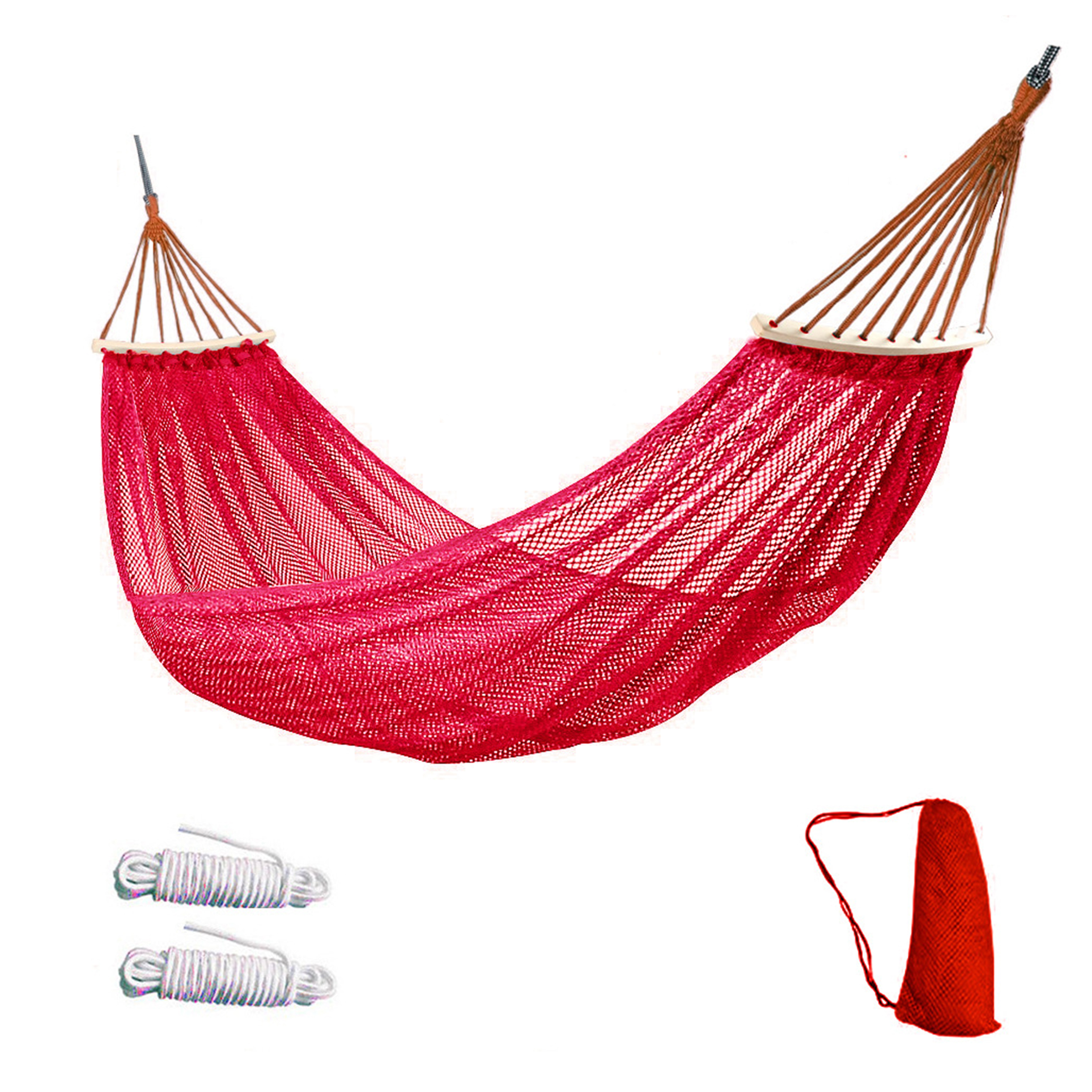Polyester Anti Rollover Hammock With Curved Rod 3