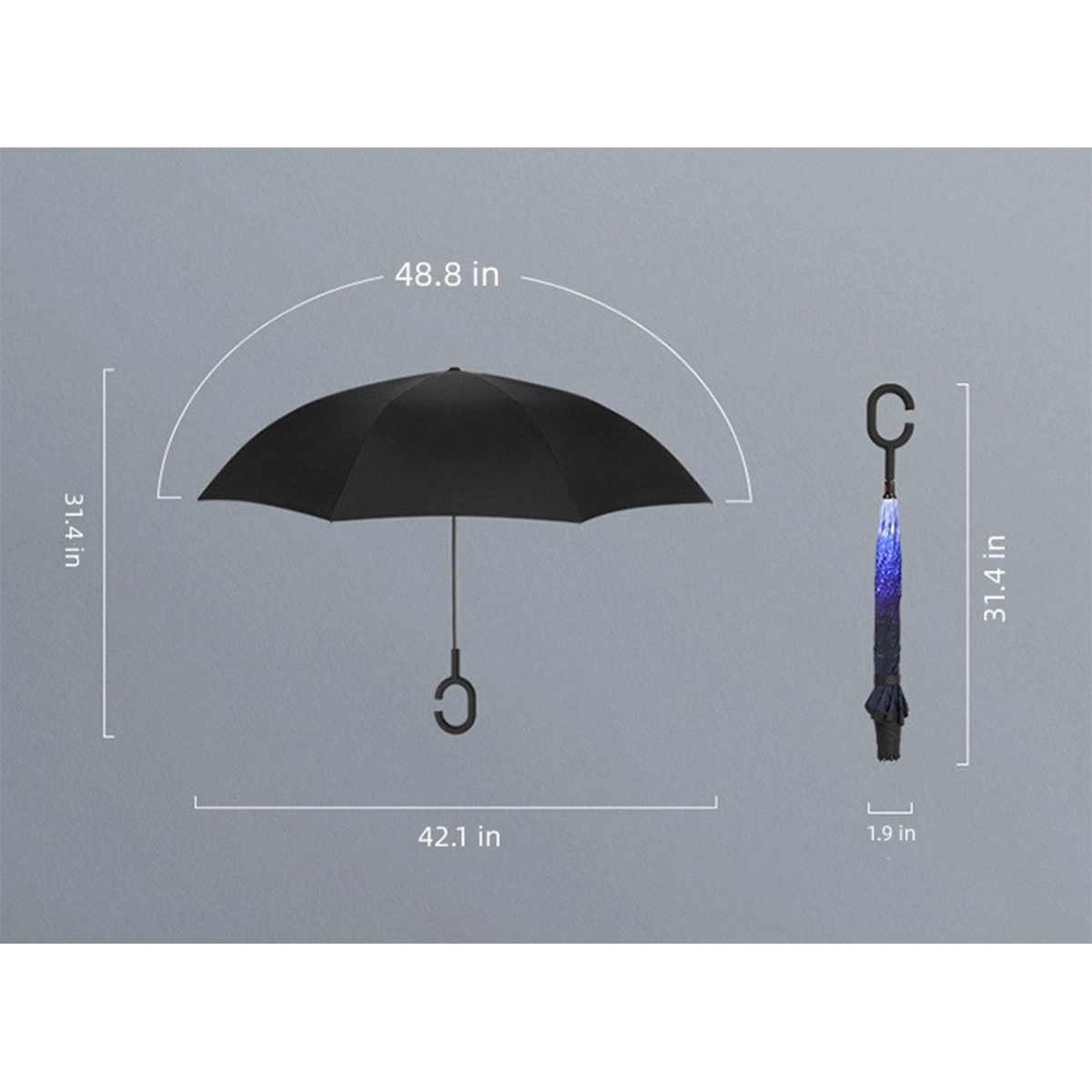 Reverse Long Double Layermen Sunny Rain Umbrella 3