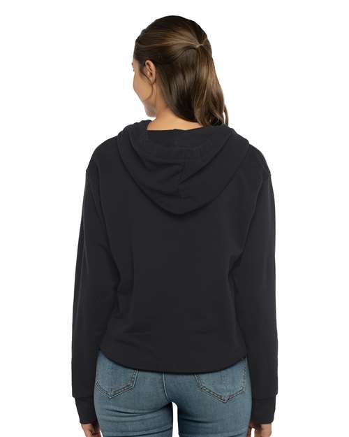 Women's Laguna Sueded Raw Edge Crop Hoodie