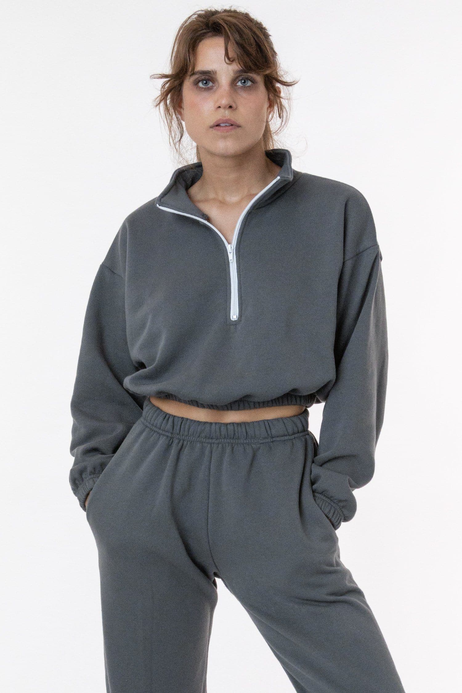 Flex Fleece Half Zip Cropped Pullover, custom hoodie or sweatshirt with logo imprint 6
