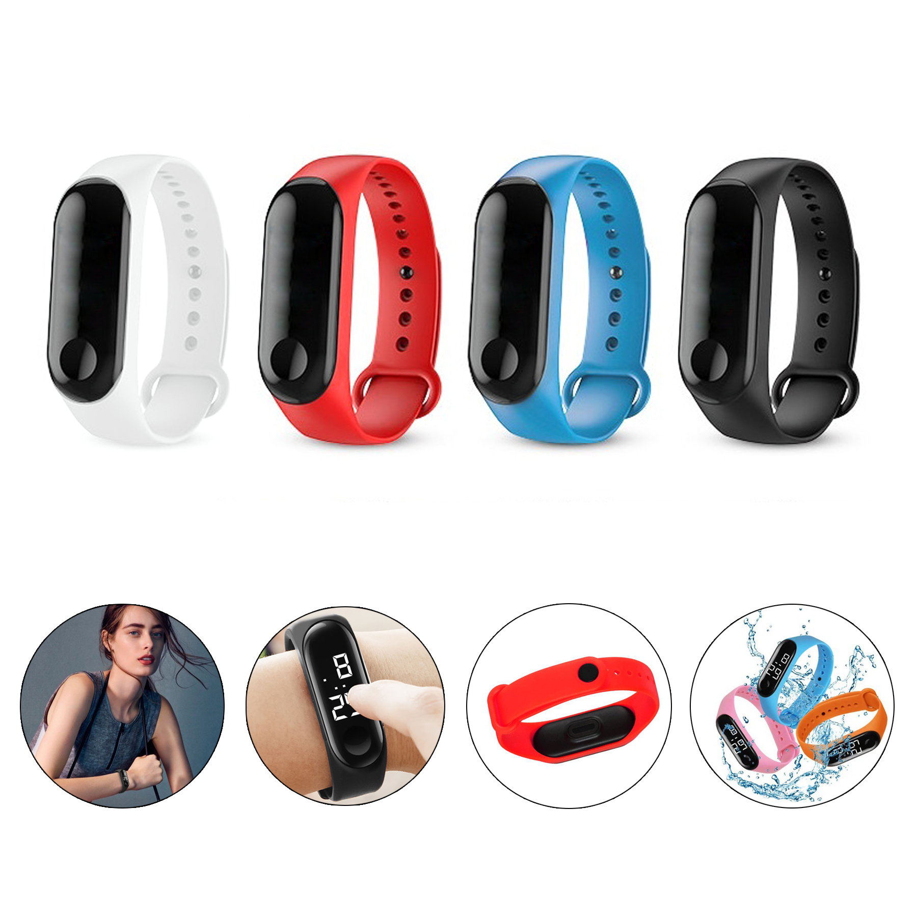 Waterproof LED Smart Touch Screen Digital Watch 4