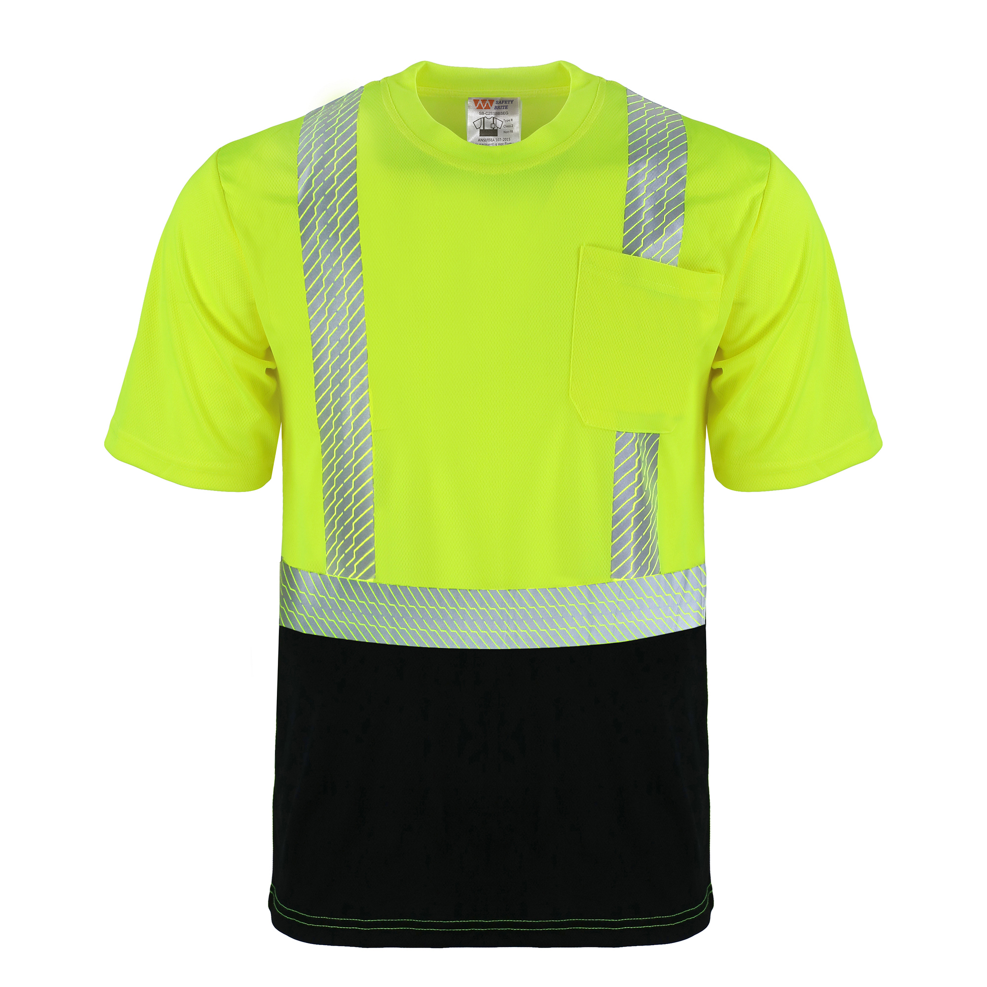 Safety Brite Class 2 HI VIS Black Bottom Segmented T-Shirt 1