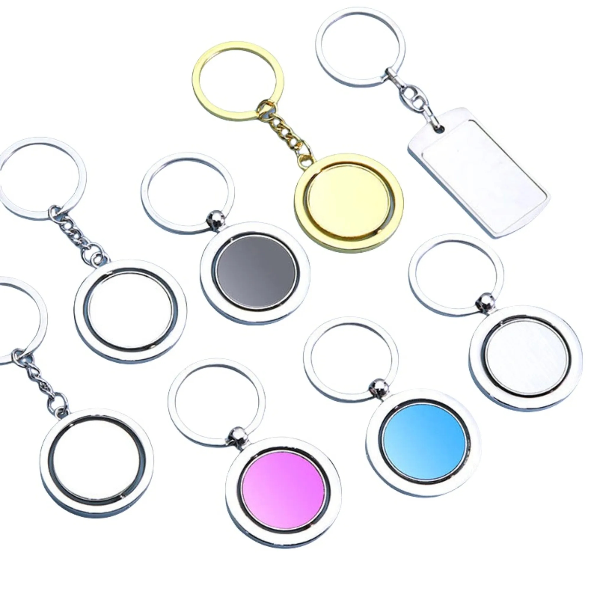 Metal Double-Sided Rotating Keychain 6