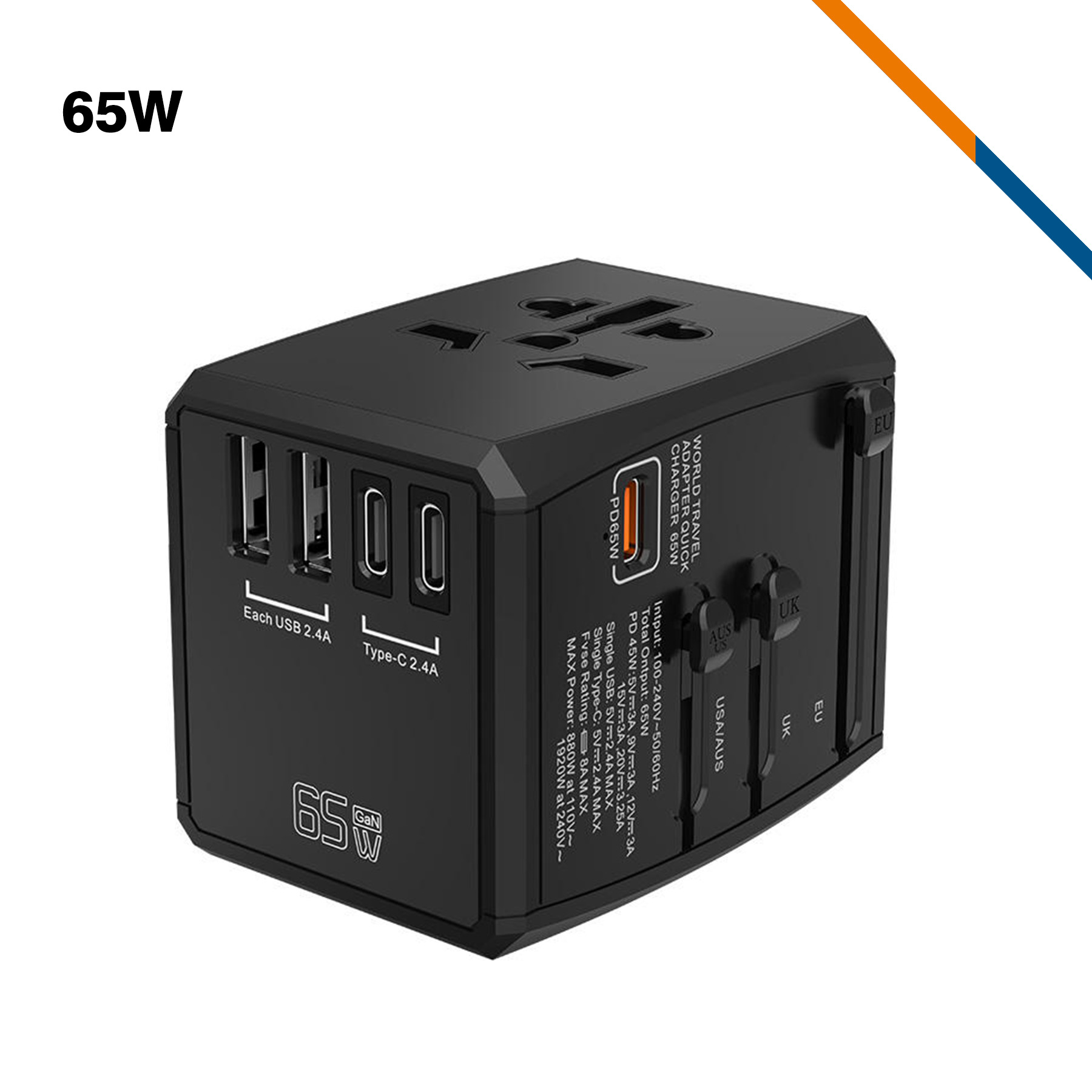 Plugez Fast Charging Universal Adapter 3