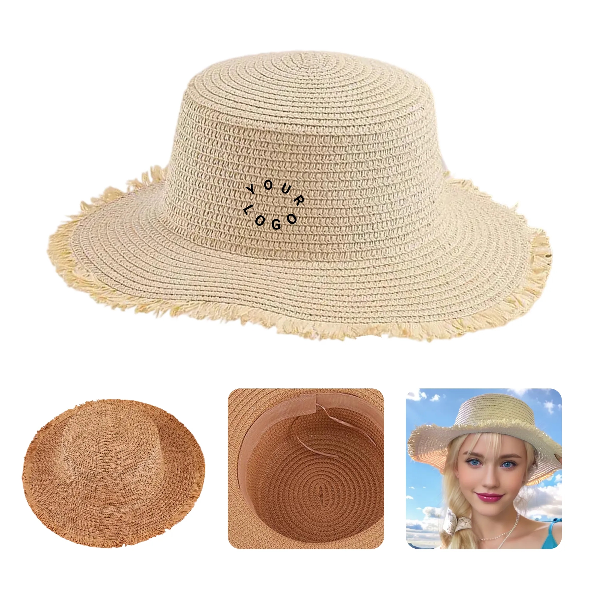 UPF50+ Wide Brim Lifeguard Straw Hat 2