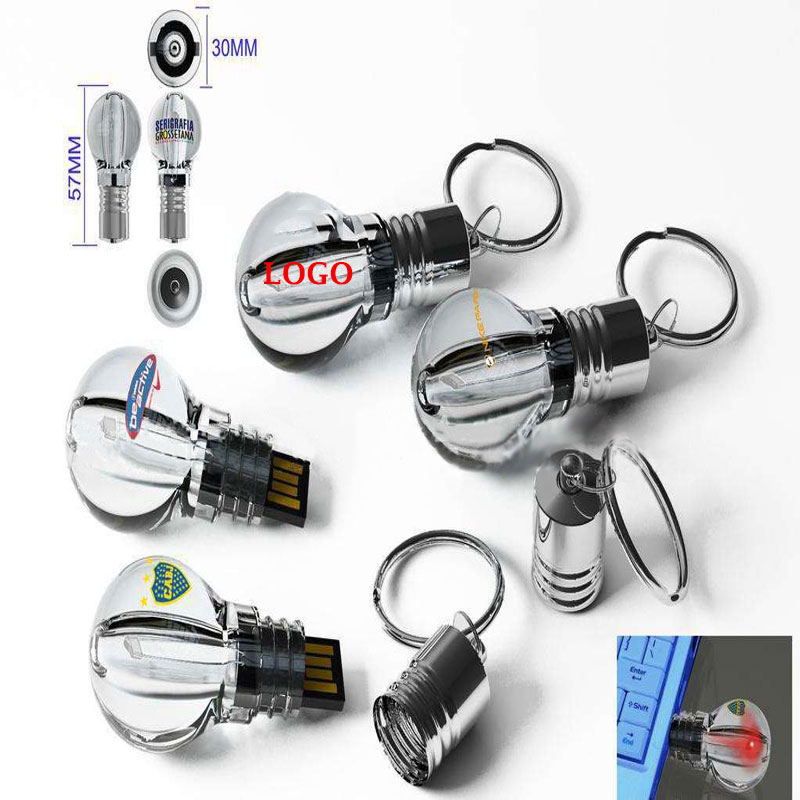 Customized 4GB Light Bulb USB Drives w/Keychain 2