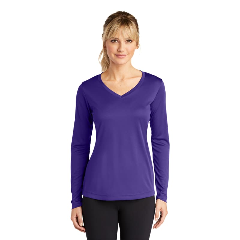 Sport-Tek Women's Long Sleeve PosiCharge Competitor V-Neck Tee. 16