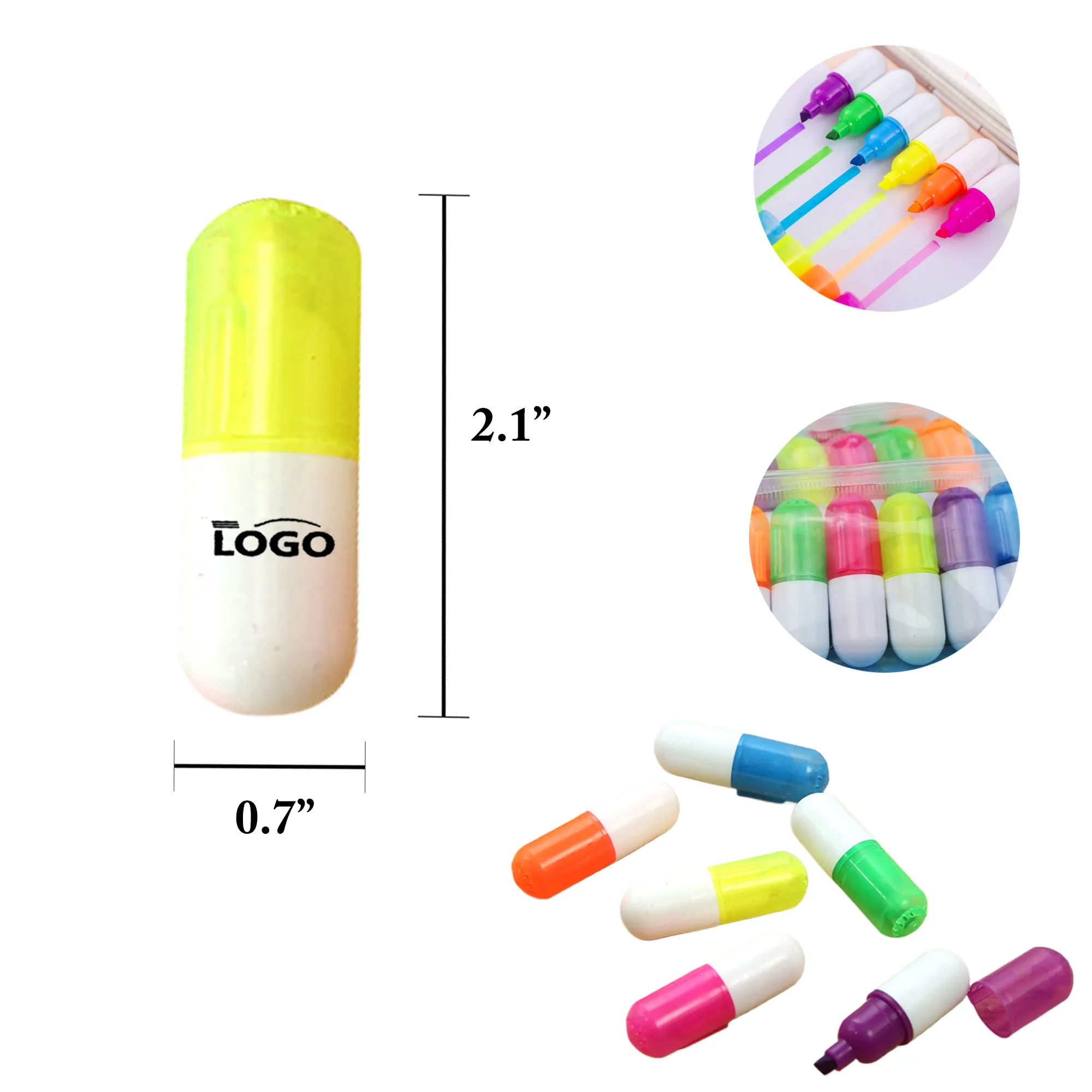 MOQ25 Highlighter Mini Pill Cute Candy Set 1