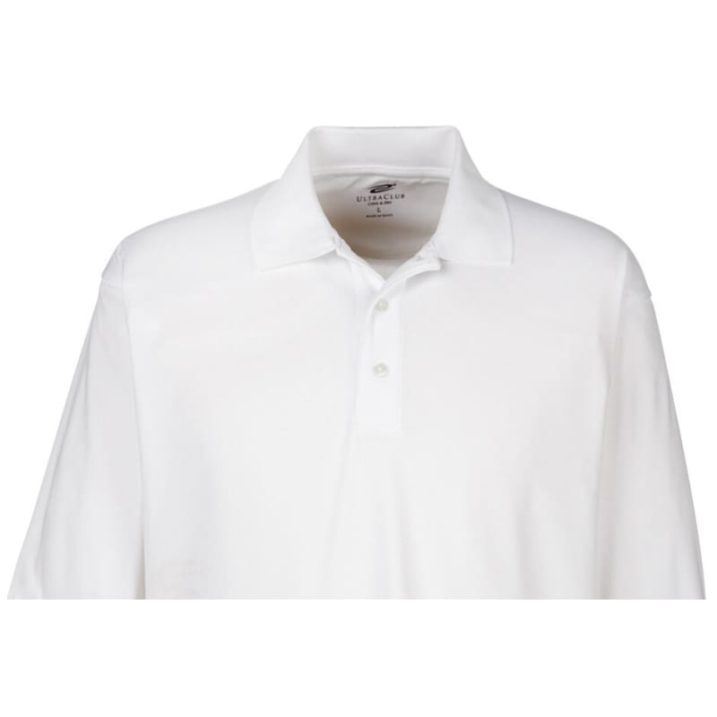 UltraClub Adult Cool & Dry Long-Sleeve Mesh Piqué Polo 13