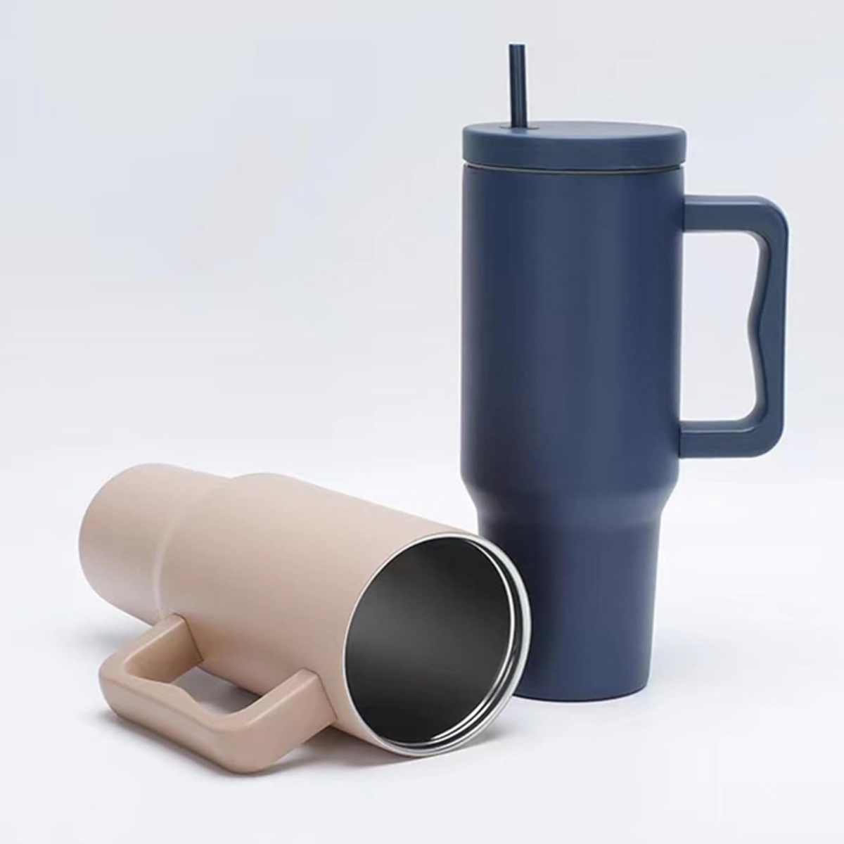 40Oz. Stainless Steel Tumbler with Handle & Straw 3