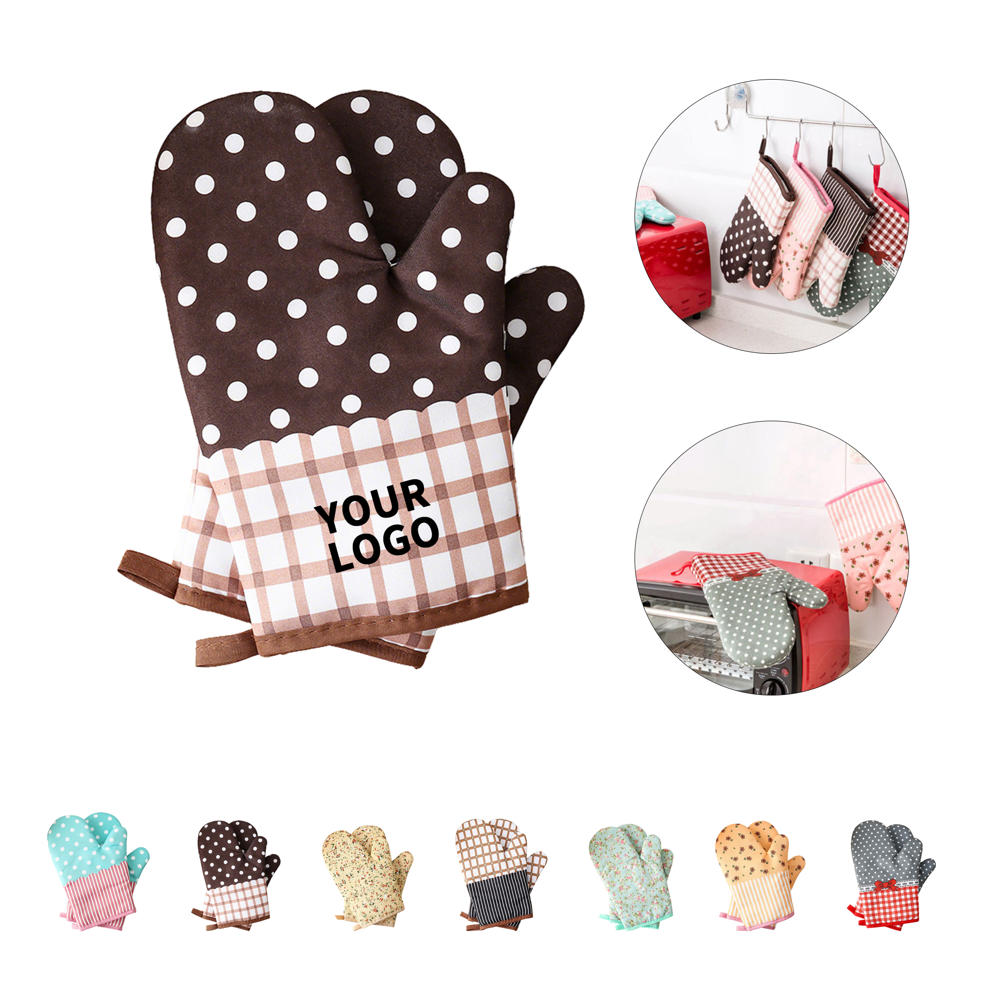 Full Color Kitchen Oven Mitt With Cotton Liner 10