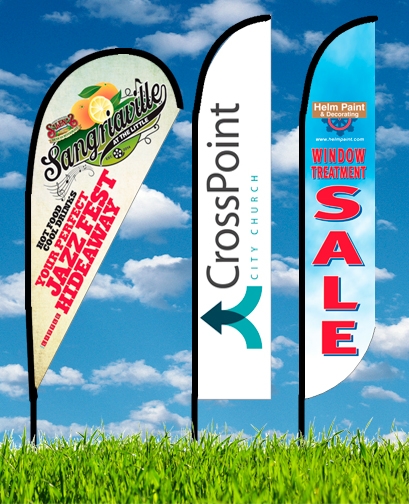 Zoom 4 Flag w/ Stand - 13ft Single Sided Graphic