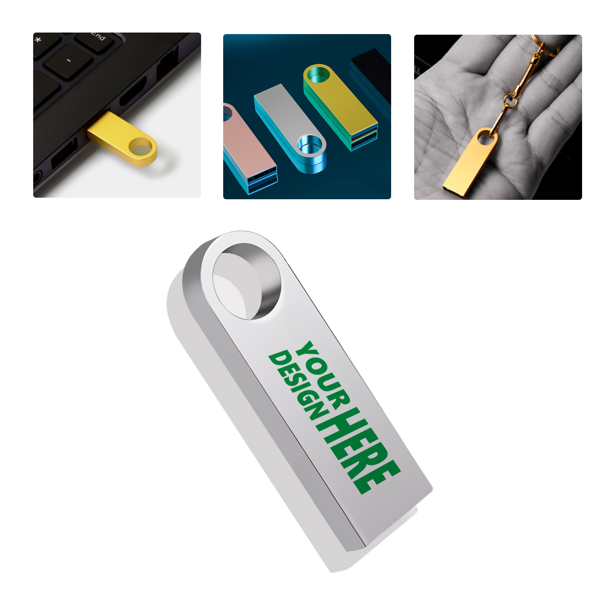 MOQ30 Personalized 8GB Metal USB Flash Drive 1