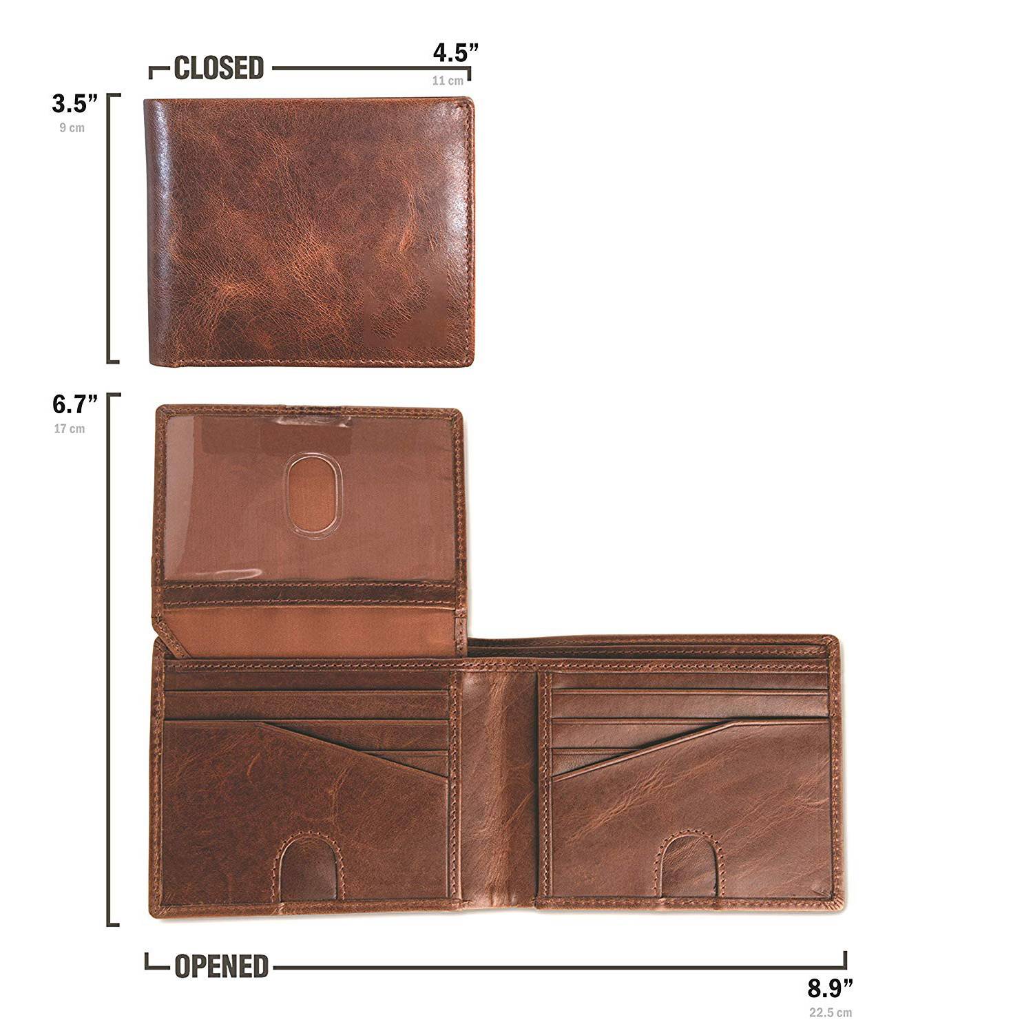 Men's Geniune Leather Bifold Wallet 3
