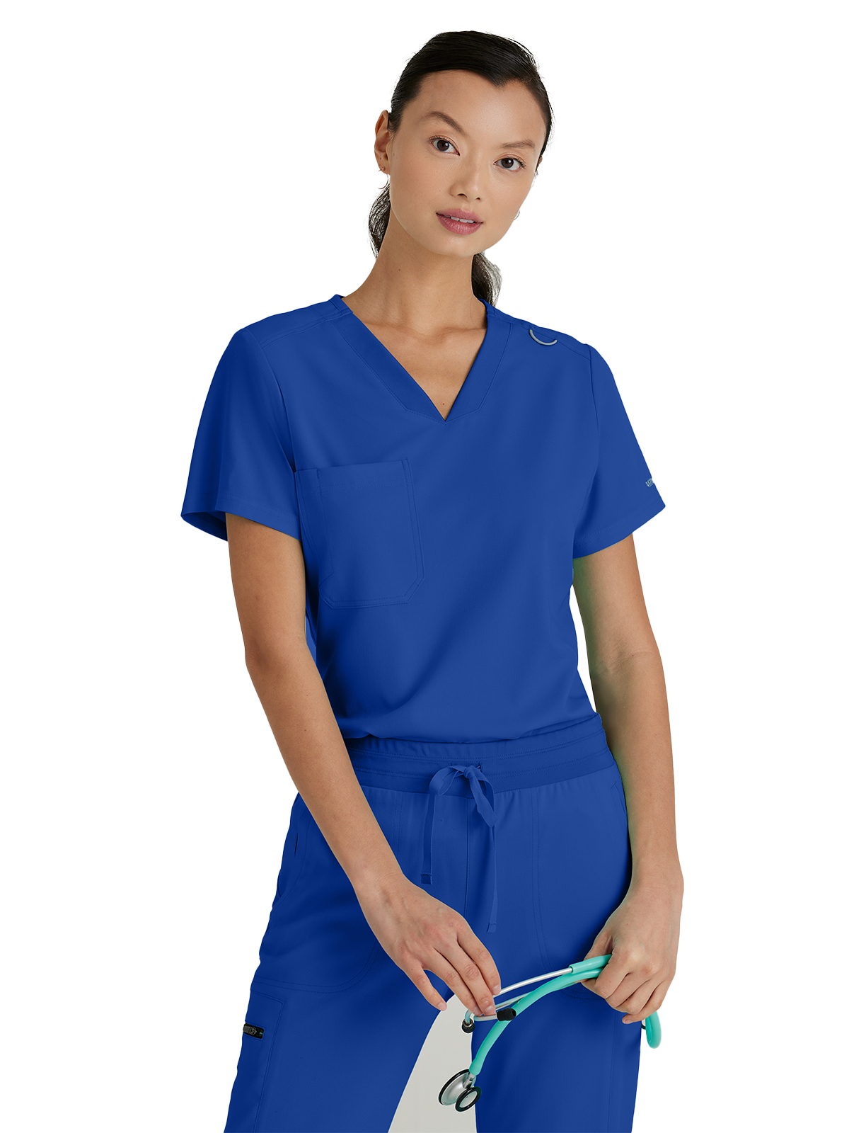 Grey's Anatomy Spandex Stretch - Women's One-Pocket Bree Tuck-In Scrub Top 38