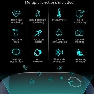 Thermometer Tracker Smart Watch Fitness Bracelet 26