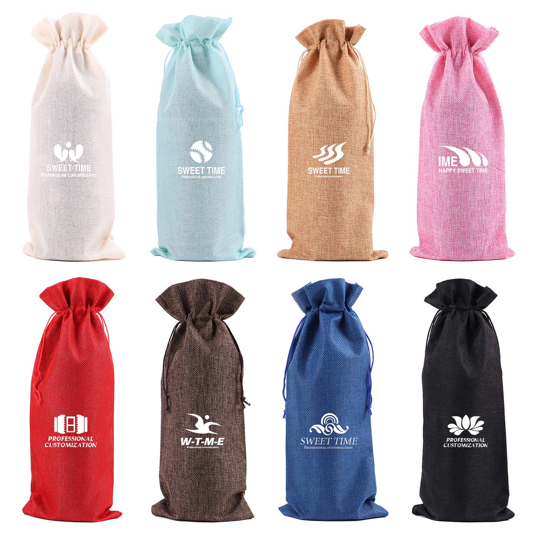 Dust-proof Linen Red Wine Packaging Bag With Drawstrings 2