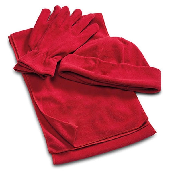 3 Pieces Polar Fleece Hat Scarf Glove Sets 3