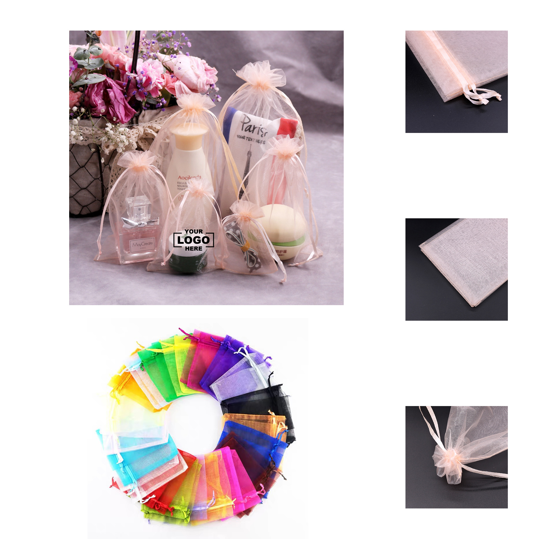 Sheer Organza Gift Bags with Drawstring 5