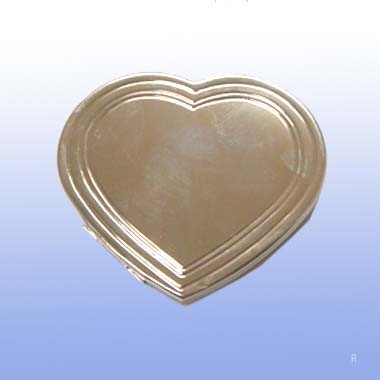 Silver Plated Heart Shaped Compact Mirror 2