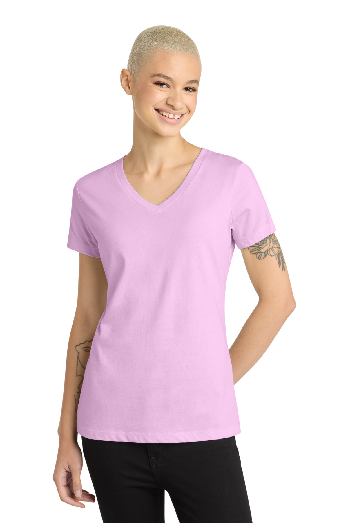District - Women's Perfect Weight V-Neck Tee. DM1170L 23