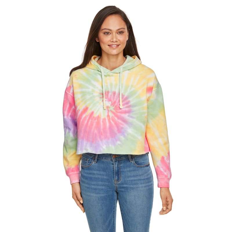 Tie-Dye Ladies' Cropped Hooded Sweatshirt 2