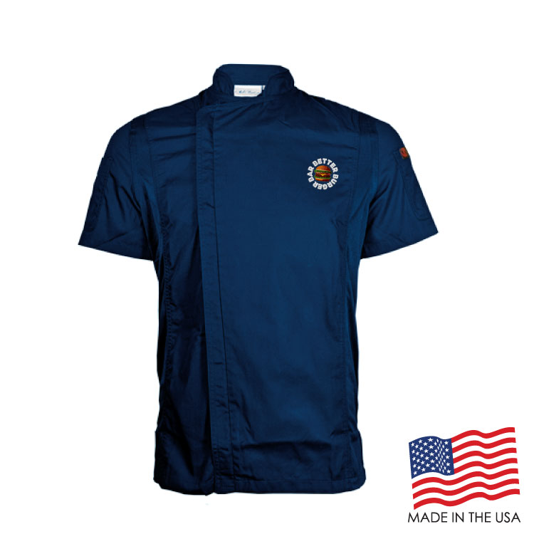 Men's Short Sleeve Modern Chef Coat (EMBROIDERED LOGO) 10
