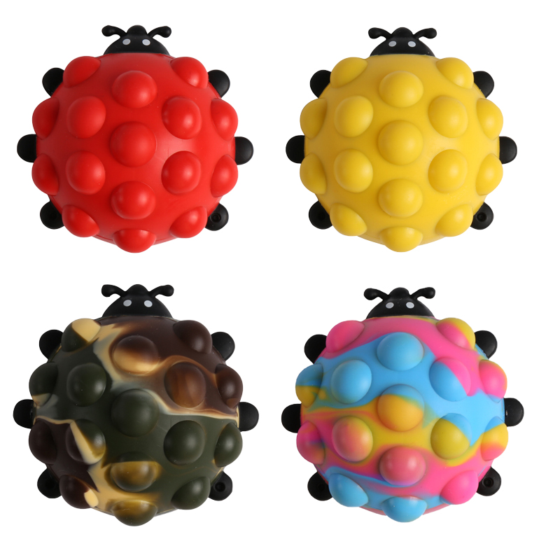 Lady Bug Shaped Push Pop Silicone Toy 2