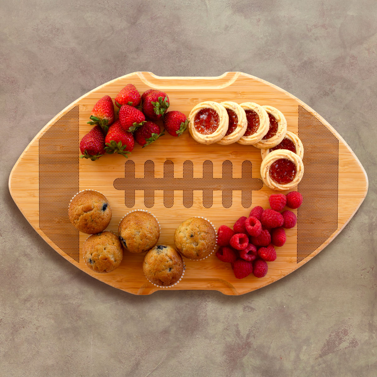 Flip, Serve & Store™ Football Shaped Covered Charcuterie Board 1