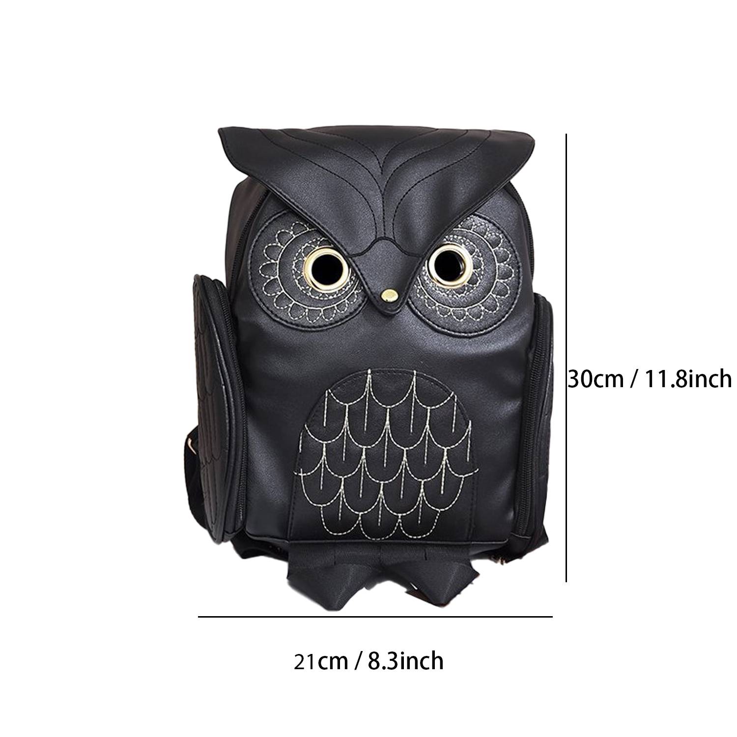 PU Leather Owl Cartoon Backpack 2
