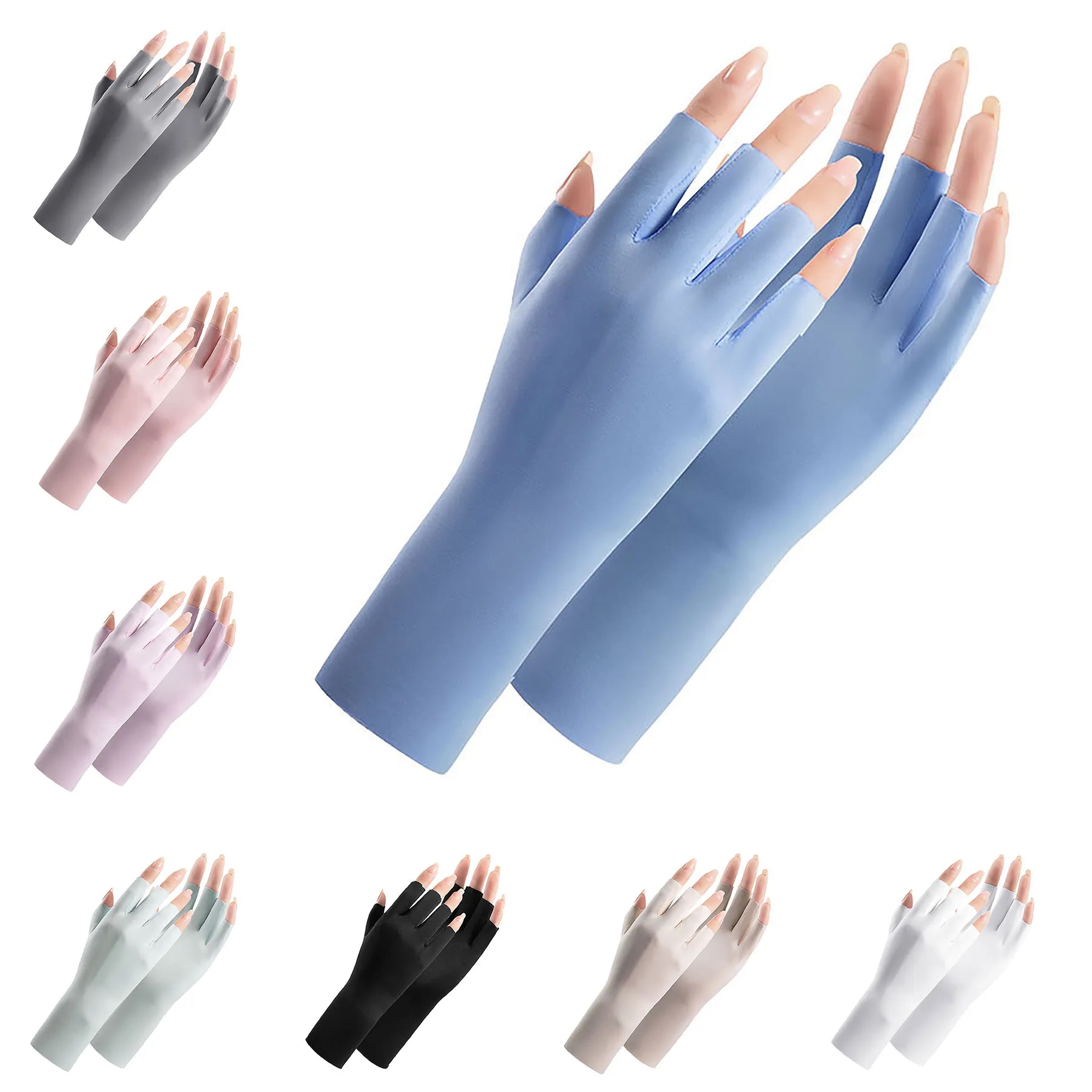 Women Sunblock Fingerless Gloves 1